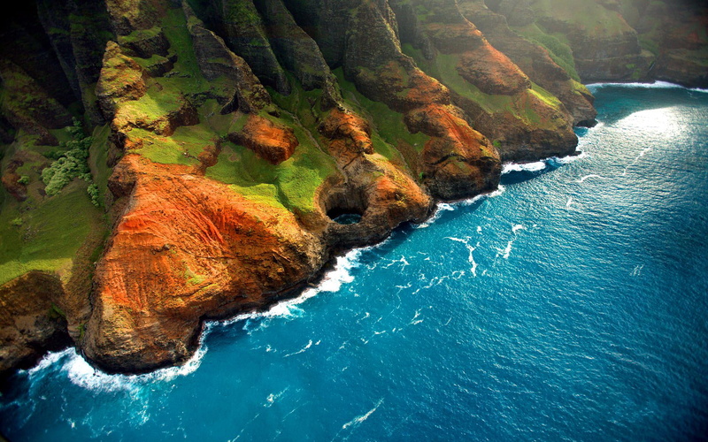 non-urban scene, geology, 1920x1200, scenics - nature, high angle view, blue, famous Place, 1080P, beach, greens, summer, nature, day, travel Destinations