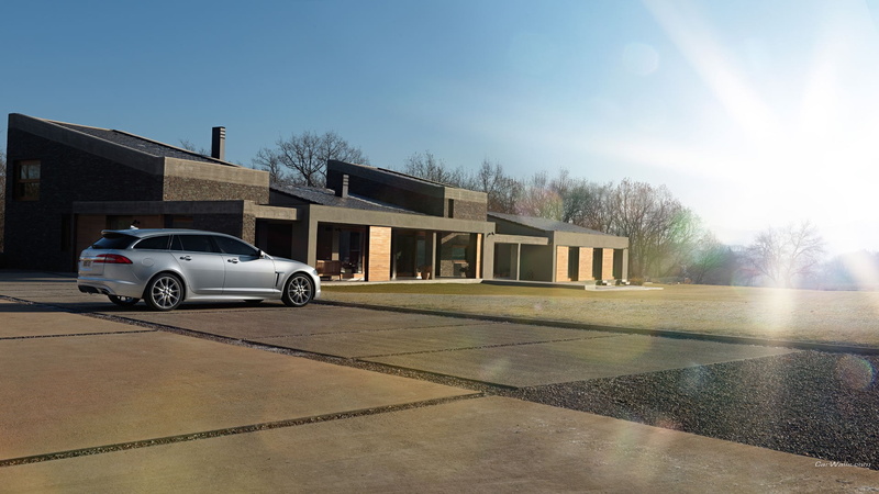 car, silver cars, Jaguar, house, vehicle, 1080P, Jaguar XF