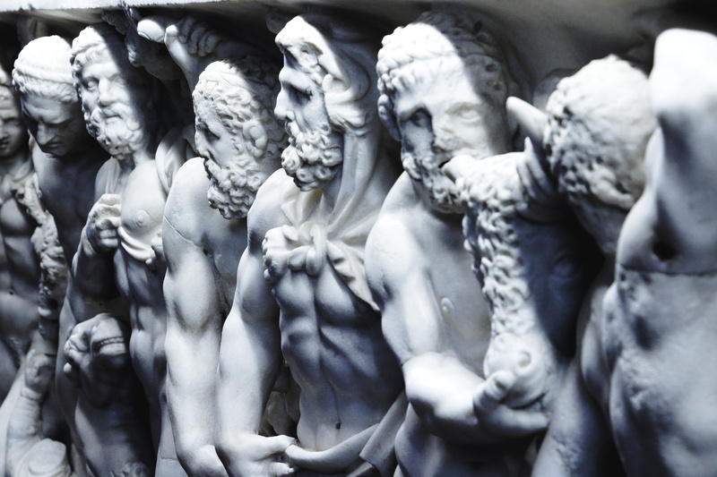 statue, person, retail display, farms, flares, human, the past, large group of objects, architecture, marble, bearded, granite, sculpture, history, selective focus
