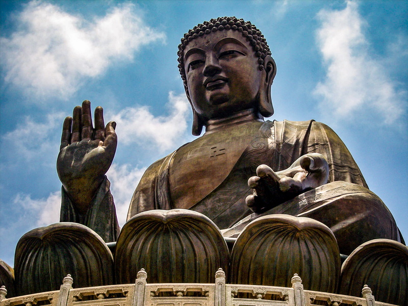 no people, sculpture, buddha, nature, architecture, 2K, town, city, sky, metropolis, religion, the past, ancient civilization, idol, urban, temple, hong kong