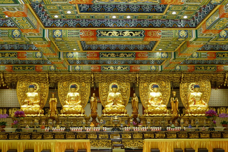 ceiling, temple, figure, golden, human representation, spirituality, deity, place of worship, architecture, built structure, idol, representation, hong kong