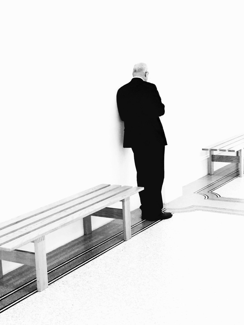 adult, railing, men, copy space, warm clothing, one person, standing, well-dressed, architecture, senior adult, business, business person, suit, steps and staircases