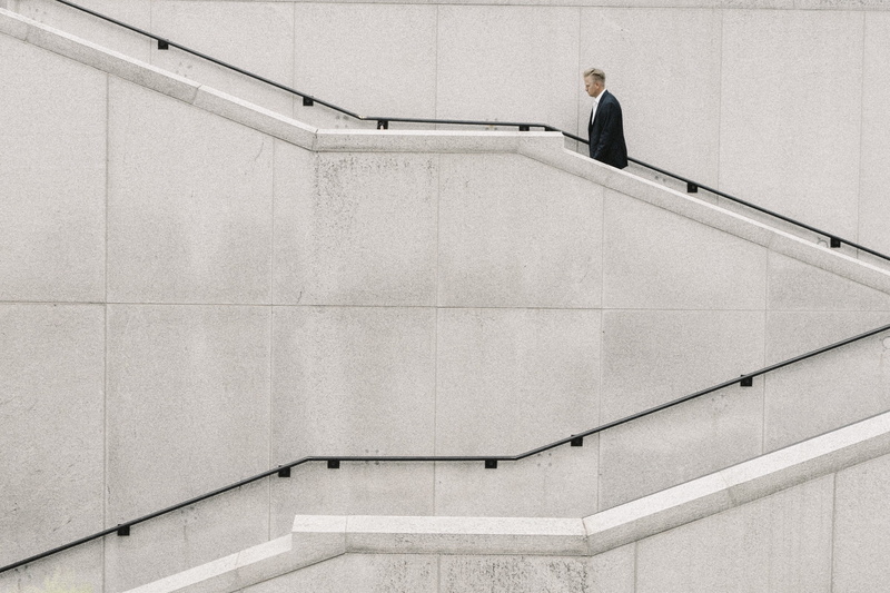 man, formal, alone, business, architecture, built structure, business person, white, steps and staircases, mature men, plain, well-dressed, one person