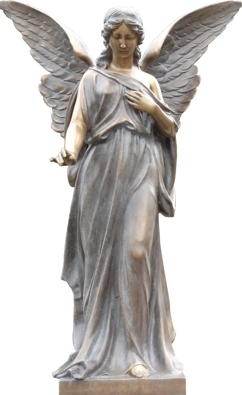 angel statue, cut out, spirituality, sculpture, art, belief, male likeness, female likeness, 4K, female, low angle view, figurine, monument, architecture