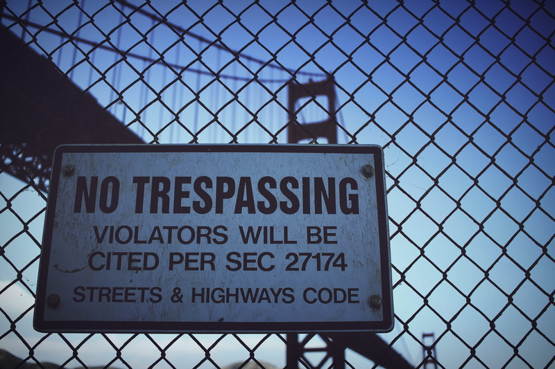 safety, america, close-up, boundary, chainlink fence, text, no people, usa, architecture, communication, metal, bridge, barrier, security, dark, information sign