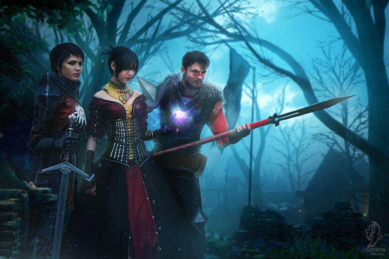 Women, Cosplay, Brunette, Dragon Age, Morrigan (Dragon Age), Hawke (Dragon Age), Cassandra Pentaghast, 1080P