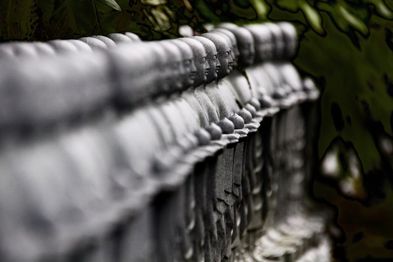 focus on foreground, day, 5K, in a row, wheel, close-up, japan, selective focus, textured, nature, temple, no people, metal, tire, rope, leaf, outdoors
