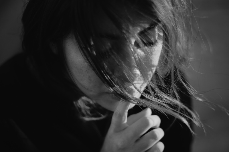 lifestyles, contemplation, close-up, human hair, headshot, indoors, s, young women, holding, human body part, human face, young adult, beautiful woman