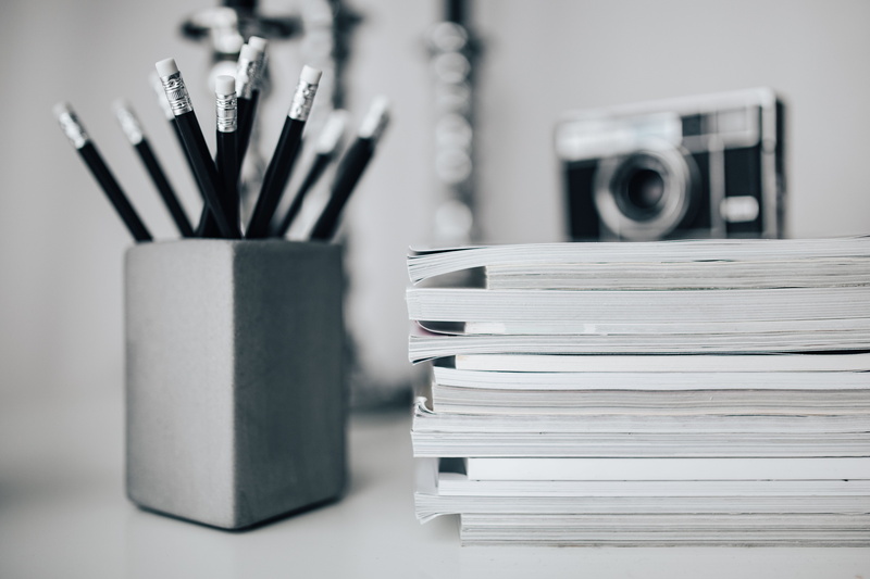 pencil, magazines, art and craft, blackandwhite, paper, vintage, table, group, education, indoors, text, desk organizer, close-up, lightbulbs, pencils