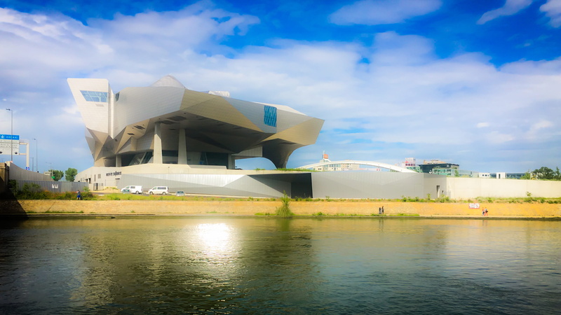 cloud - sky, saone pont rail de train, monlyon, waterfront, river, modern, onlylyon, day, built structure, city, 4K, industry, nature, museum, france