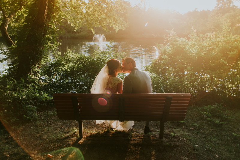 togetherness, women, man, adult, wife, food and drink, bonding, nature, river, sunshine, wedding, seat, bench, connection, outdoors, relaxation, real people