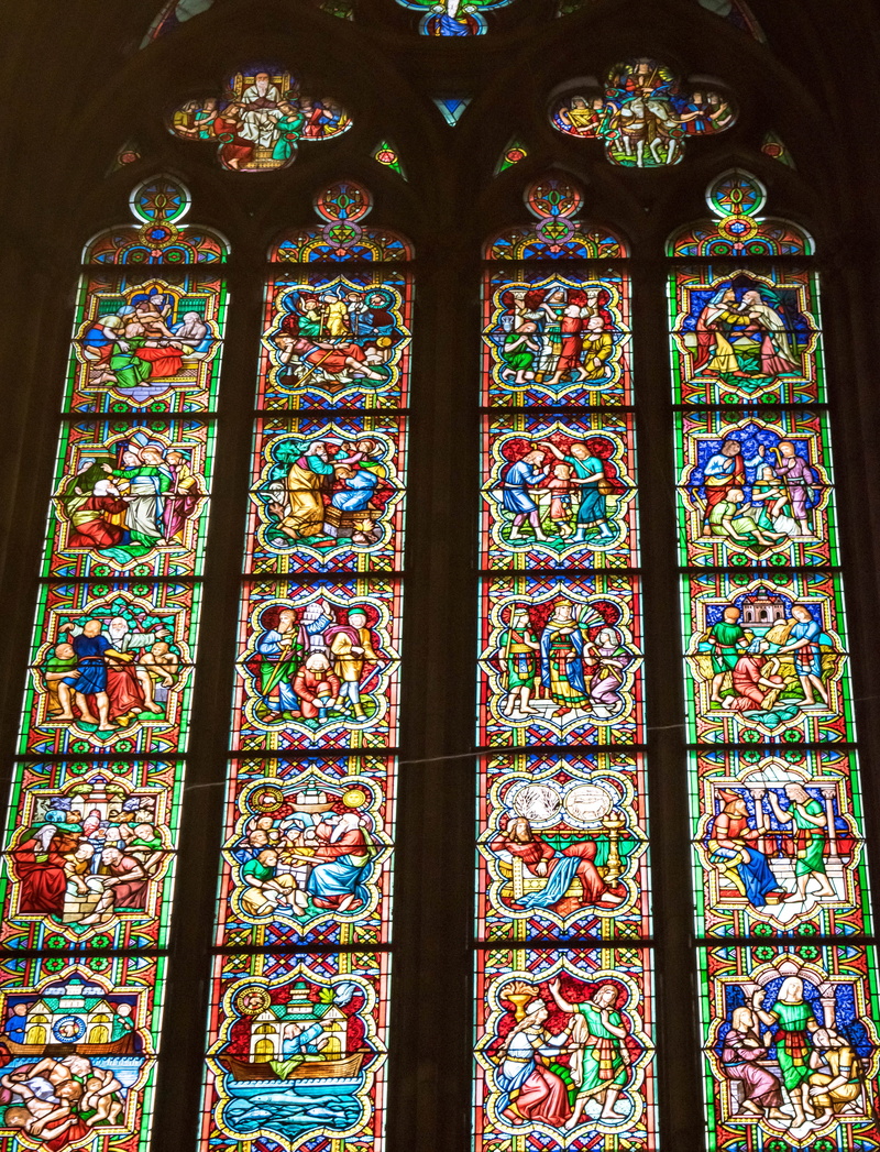 pattern, belief, famous Place, indoors, Church, ornate, glass - material, travel, christianity, low angle view, history, ceiling, art and craft, building
