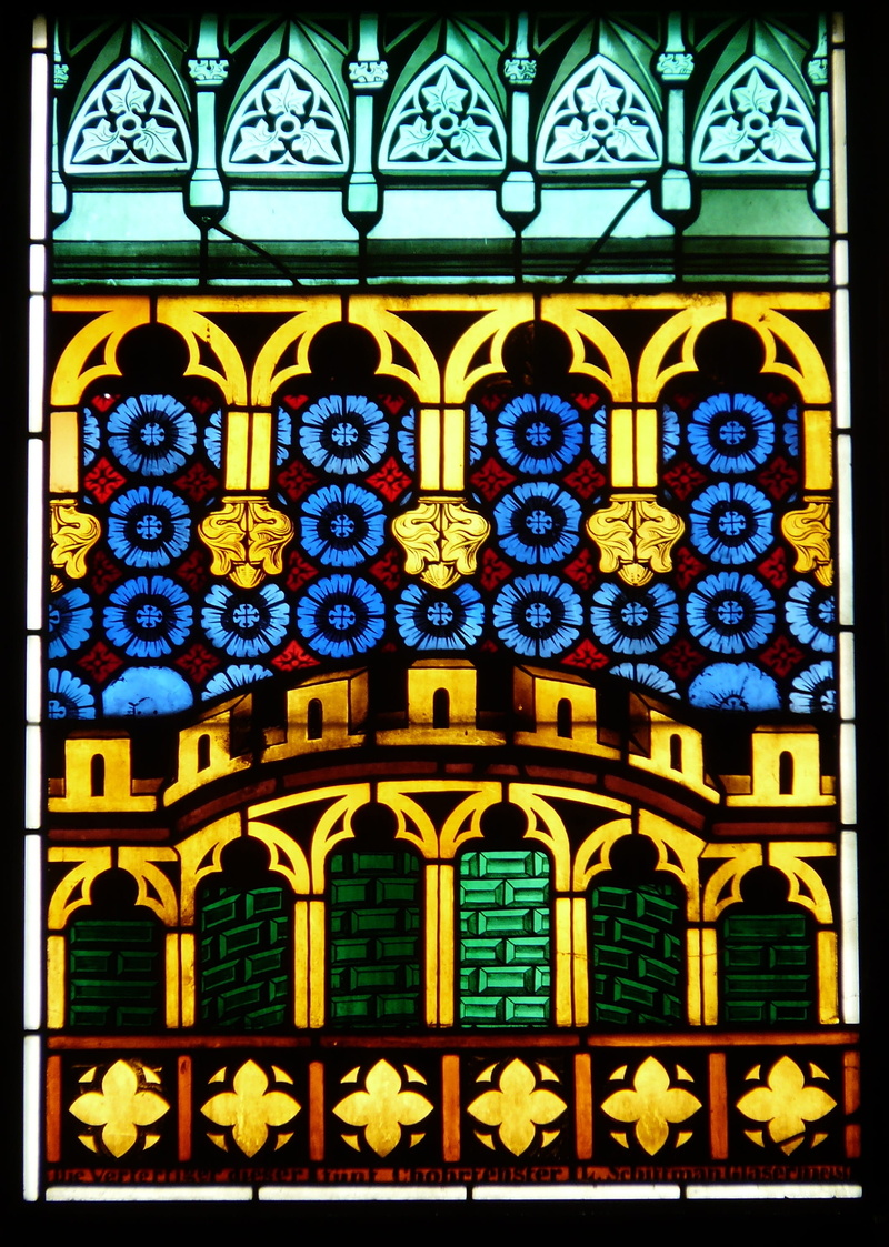 cathedral, church, stained glass, built structure, design, transfer print, low angle view, ornate, auto post production filter, day, leaded glass, pattern