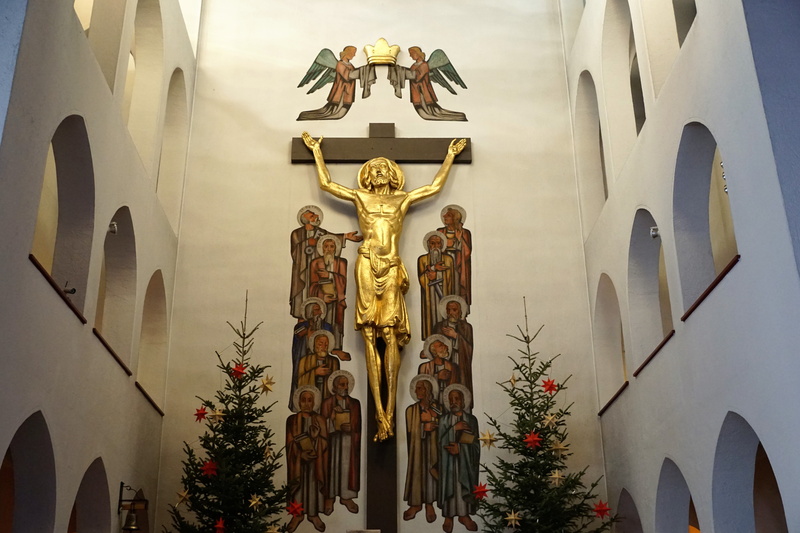 crucifix, jesus, low angle view, 5K, wall, altar, spirituality, craft, art and craft, gold colored, fir, gang, representation, architecture, belief, tuttlingen