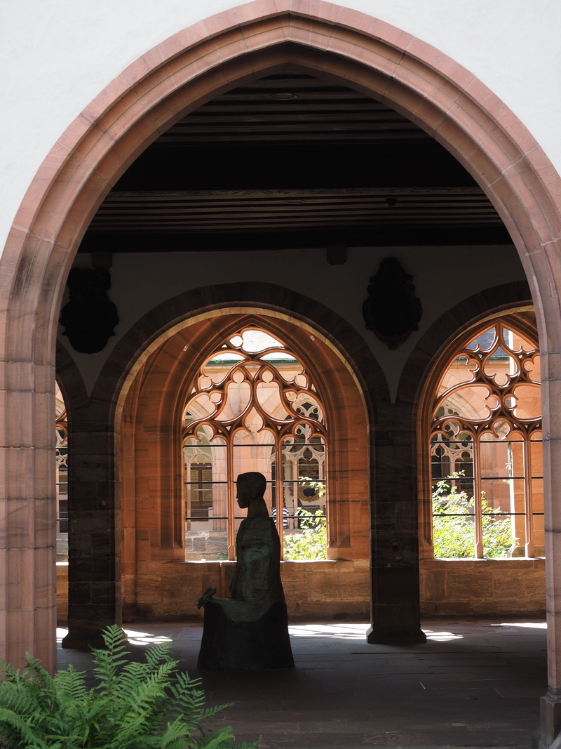 basel cathedral, day, house of worship, basel, women, landmark, building exterior, built structure, place of worship, cloister, church, münster, real people