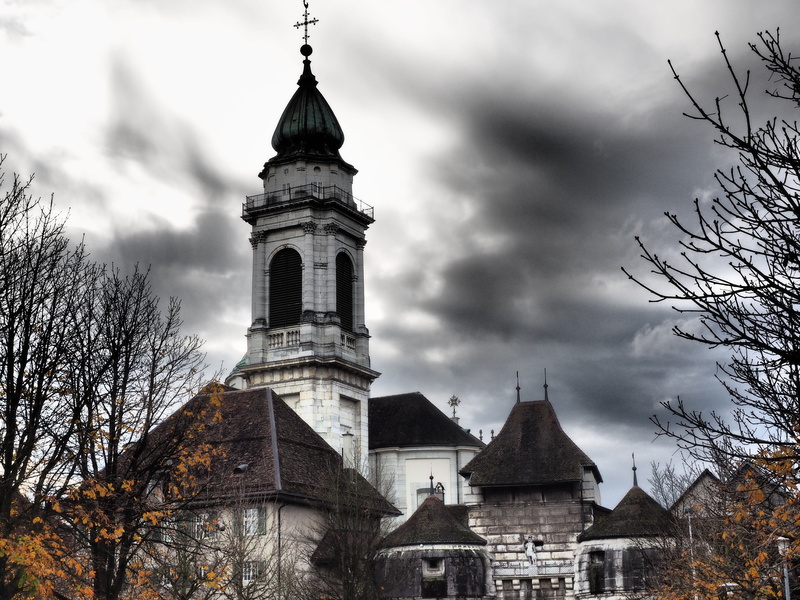 roman catholic, no people, st ursus cathedral, the past, building, travel destinations, cloud - sky, tower, spirituality, place of worship, belief, religion