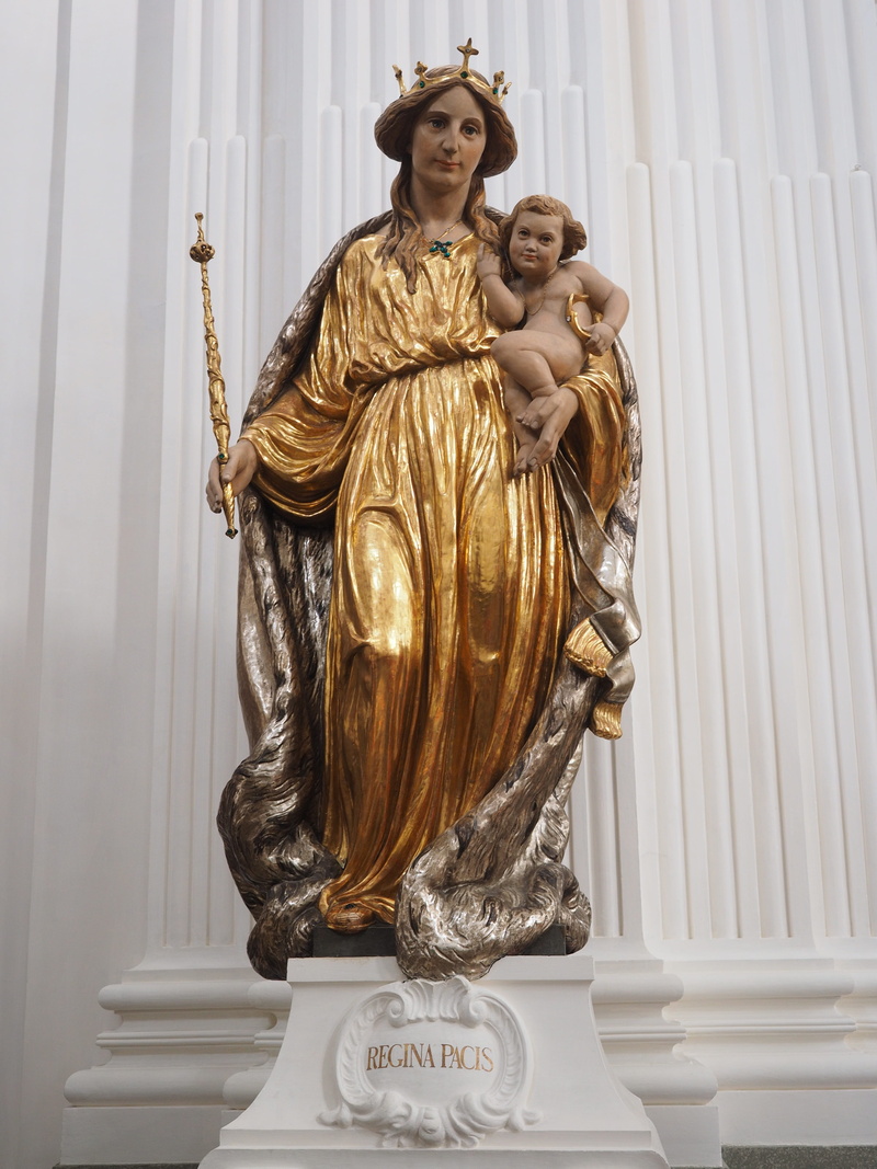 human representation, church buildings, gold colored, pacis, regina, cathedral, early classicist style, religion, no people, craft, st ursen cathedral