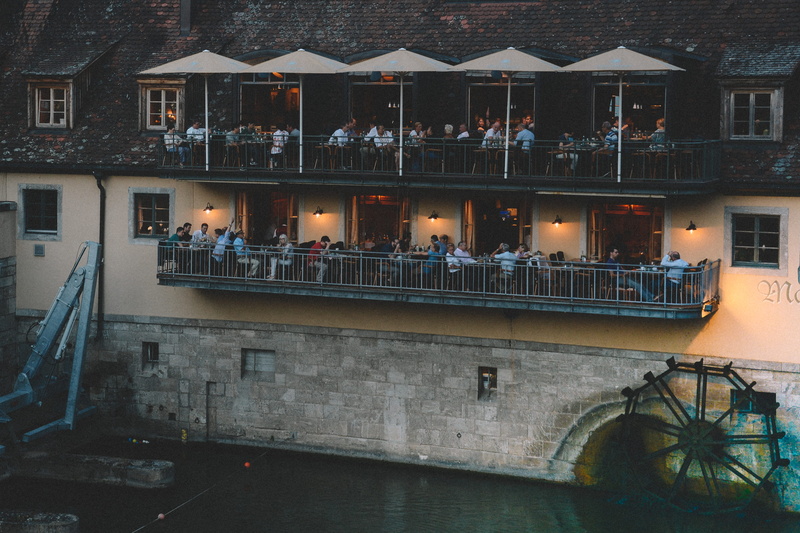 alte mainmühle, würzburg, restaurent, nautical vessel, window, built structure, men, adult, architecture, streetlife, wine, building, transportation, outdoors