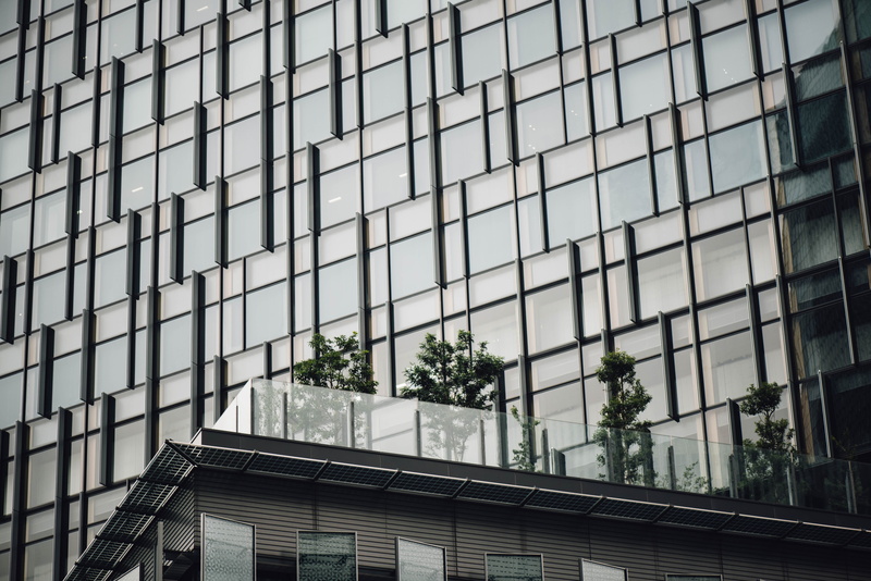 plant, sky, eye, building exterior, window, worm, 5K, architecture, built structure, building, urban, tree, view, glass, structure, pattern, trees, plants