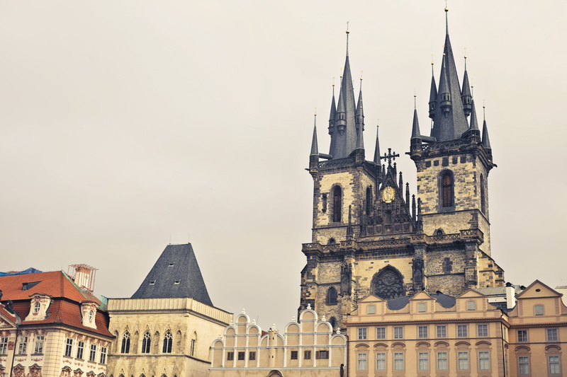 towers, goth like, outdoors, buildings, church, place of worship, low angle view, 5K, gothic style, place, cathedral, building, sky, religion, nature