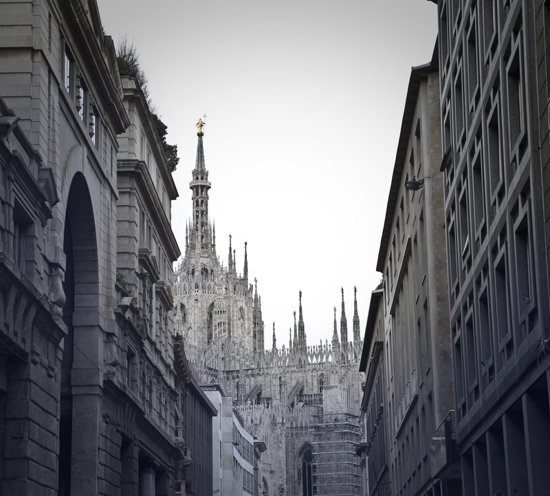 4K, low angle view, ancient, no people, tower, tourism, urban, goth like, clear sky, spirituality, built structure, church, grayscale, place of worship