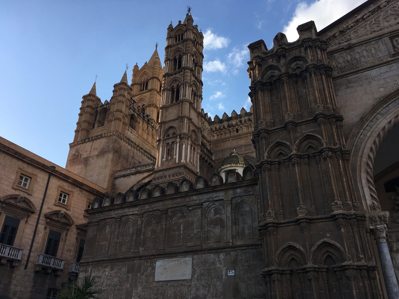 spire, architecture, sky, outdoors, gothic style, the past, cathedral, abbey, religion, built structure, 4K, low angle view, belief, history, travel, building