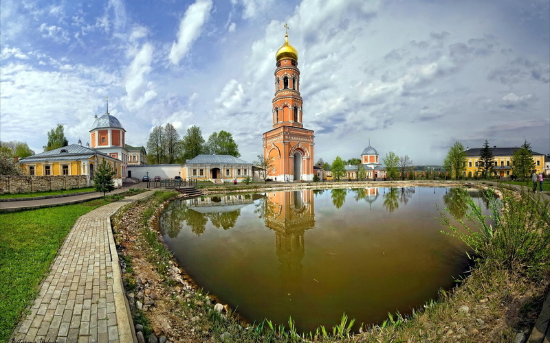 religion, travel, outdoors, reflection, dusk, place of worship, cathedral, river, russia, built Structure, cultures, urban Scene, town, christianity, david desert