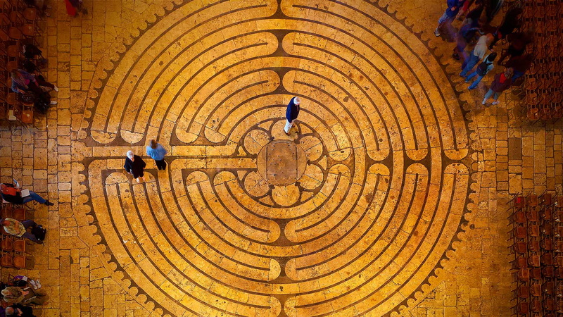maze, 1080P, texture, France, Cathedral, Chartres