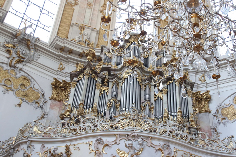 gold, architecture, organ, building, windows, cathedral, golden, pipes, day, luxury, spirituality, ornate, 4K, place of worship, church organ, indoors
