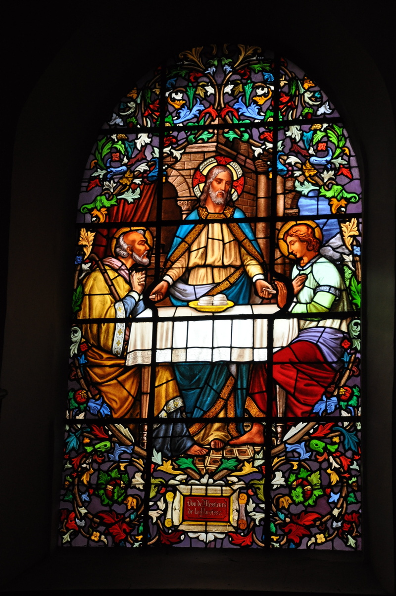glass - material, art and craft, catholic, representation, creativity, male likeness, french gothic architecture, chapel, france, church, belief, stained glass