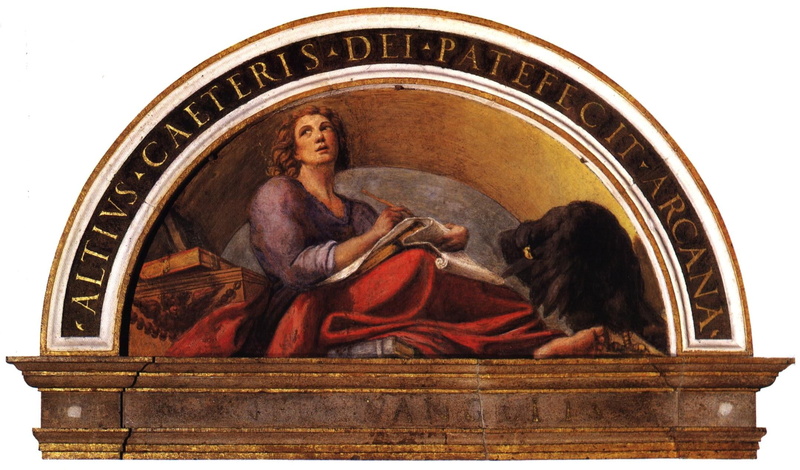 arch, religious painting, Antonio Allegri Correggio, SV. John The Baptist, 1080P, eagle