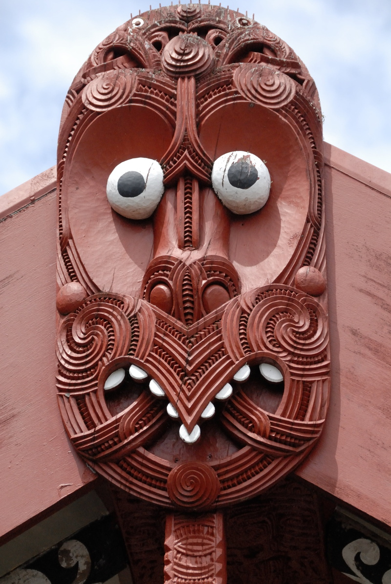 indigenous, representation, art and craft, human representation, rotorua, pattern, cloud - sky, design, no people, religion, ornate, carving, maori, 4K