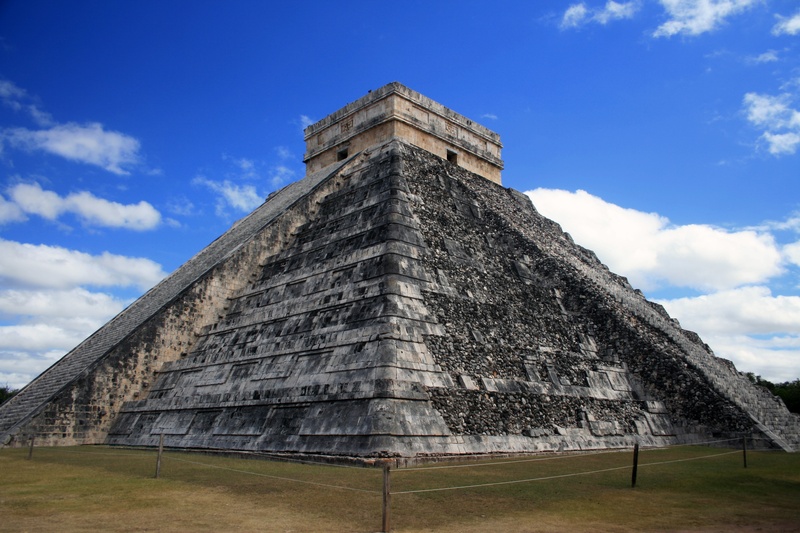 the past, ancient, yucatan, travel, cloud - sky, no people, history, temple, monument, kukulkan Pyramid, stone Material, 4K, mexico, archaeology, maya