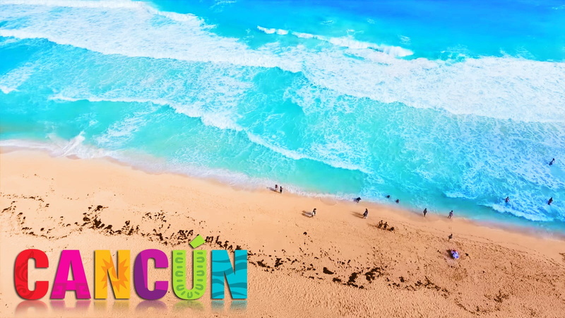 land, scenics - nature, trip, high angle view, holiday, sea, nature, sport, overlay, 720P, vacations, water, idyllic, western script, sand, Cancun, inflatable