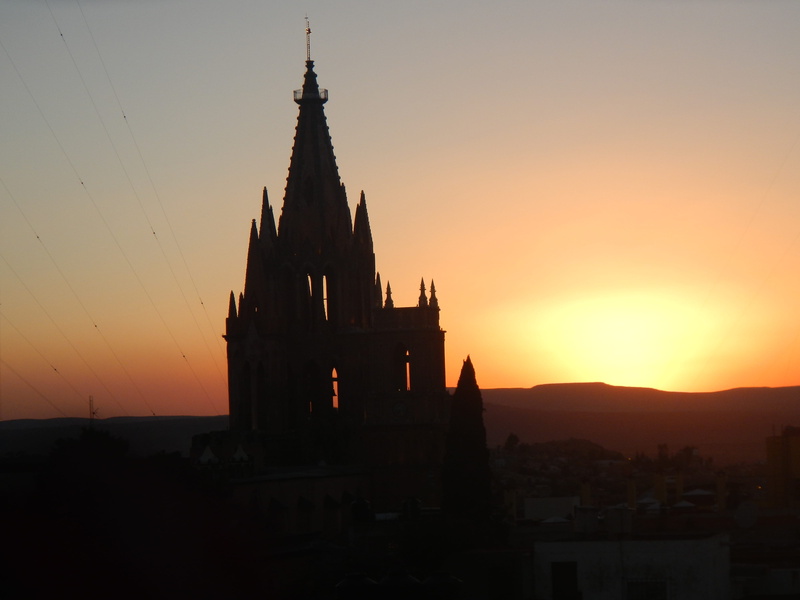 m, castle, nature, silhouette, miguel, architecture, orange color, spire, city, hour, place of worship, building exterior, de, religion, sunrise, built structure