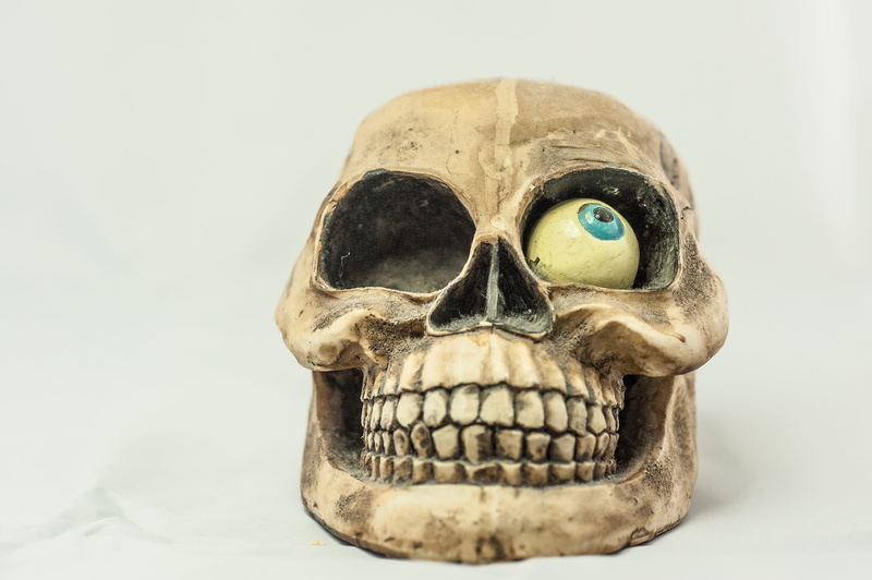 eye, bone, indoors, Skull And Crossbones, human skeleton, Tooth, human Face, spooky, animal, skull, white background, 4K, body part, close-up, single object