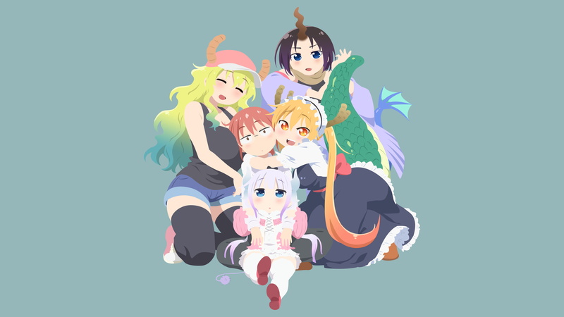 Quetzalcoatl (Miss Kobayashis Dragon Maid), Tohru (Miss Kobayashis Dragon Maid), Kobayashi (Miss Kobayashis Dragon Maid), Miss Kobayashis Dragon Maid, 4K