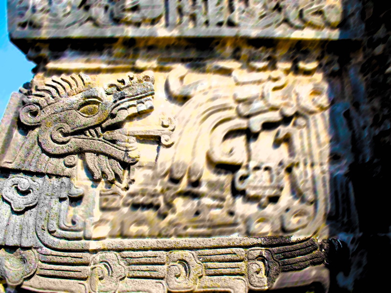 religion, carving - craft product, day, carving, creativity, spirituality, place of worship, quetzalcoatl, close-up, sculpture, architecture, history, 2K