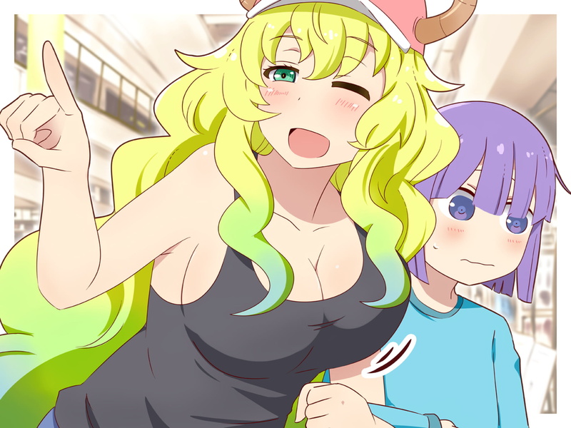 green hair, quetzalcoatl (Kobayashi-san Chi no Maid Dragon), anime girls, anime, Kobayashi-san Chi no Maid Dragon, 1080P