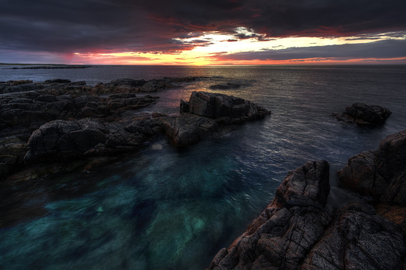 tranquil scene, rock, nature, sea coast ireland donegal, beauty in nature, no people, horizon, 1080P, solid, scenics - nature, motion, tranquility, sea