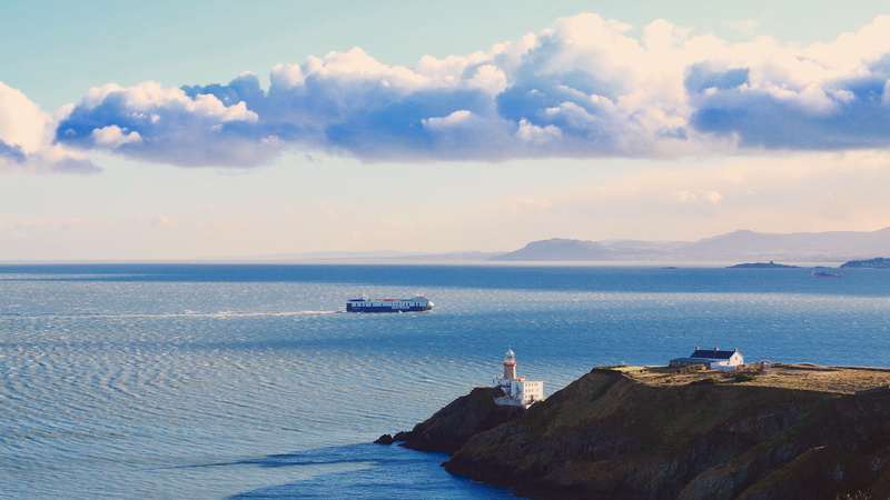 scenics - nature, mountain, idyllic, cloud - sky, 5K, sky, clouds, day, tranquility, scenery, ireland, horizon over water, lighthouse, mode of transportation