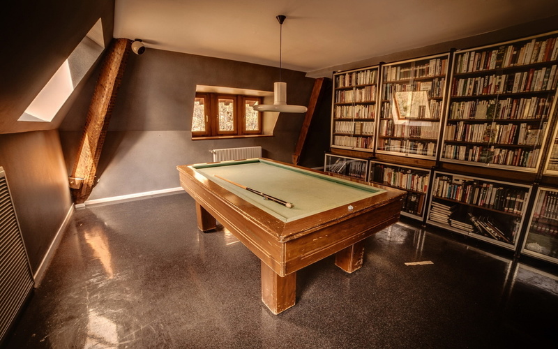 libros, billar, 1080P, interios, biblioteca, mesa
