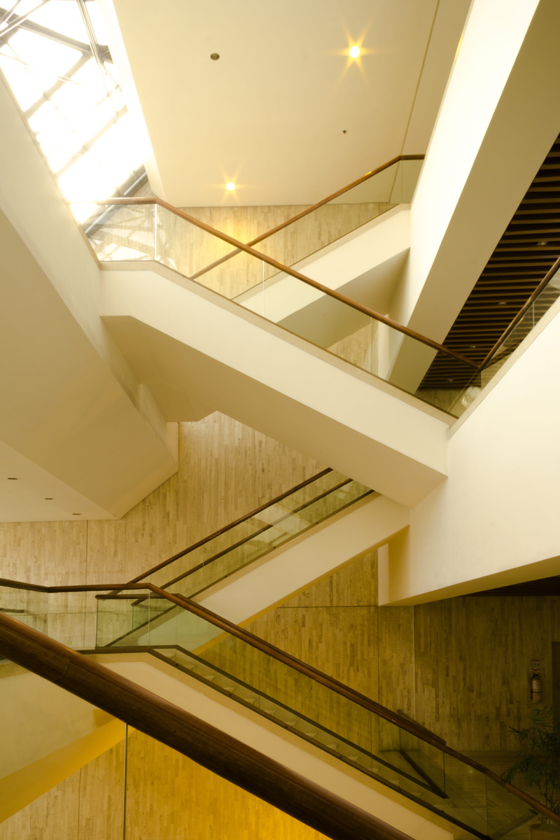 illuminated, stair, architecture, wall - building feature, electric light, lighting equipment, light, railing, ceiling, electricity, library, bogotá, building