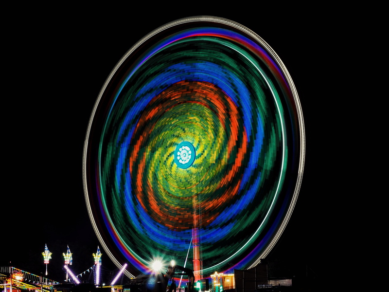 Wheel of Dublin, night, Ferris wheel, Revolver, circle, clubbing, Ireland, illuminated, nightlife, sphere, lighting equipment, amusement park, arts culture and entertainment