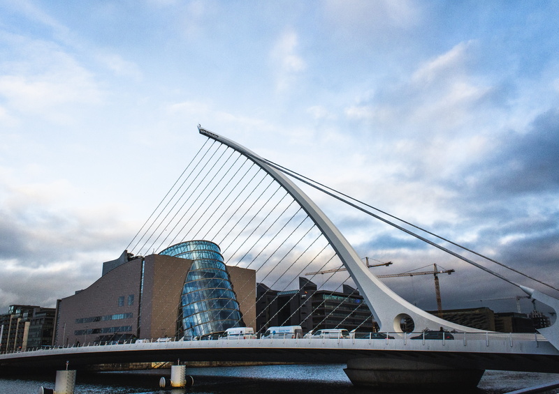 skyscraper, road, cable-stayed bridge, office building exterior, day, 4K, outdoors, nature, way, cloud - sky, arch bridge, building, city, transportation