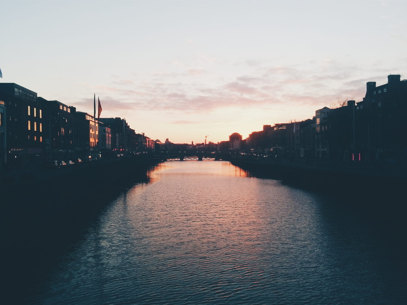silhouette, waterfront, ireland, architecture, reflection, outdoors, building exterior, city, no people, river, hapenny bridge, water, nature, connection