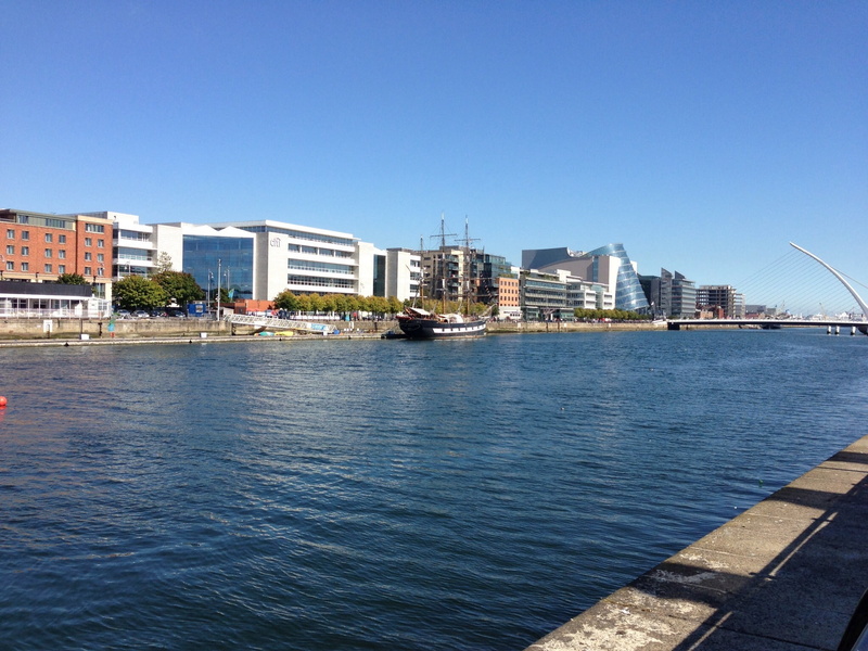 irish, no people, travel destinations, copy space, liffey, 1080P, building exterior, water, building, city, waterfront, transportation, nautical vessel