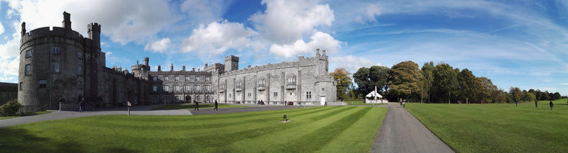 mansion, building, 8K, surrounded, travel, castle, outdoors, tree, road, sky, county galway, city, gray, architecture, built structure, kilkenny, government