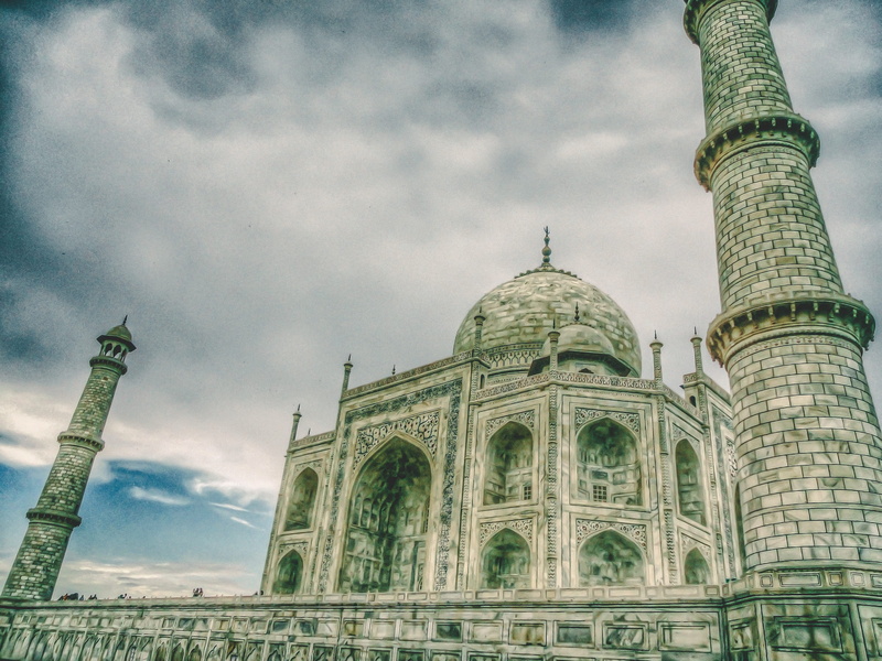 tourism, 4K, low angle view, architecture, day, building exterior, india, sky, the past, city, no people, travel, taj mahal, dome, memorial, agra, arch