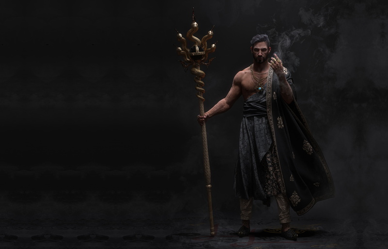 fantasy, rod, Minsu Kim, 2K, staff, Arabian wizard, art